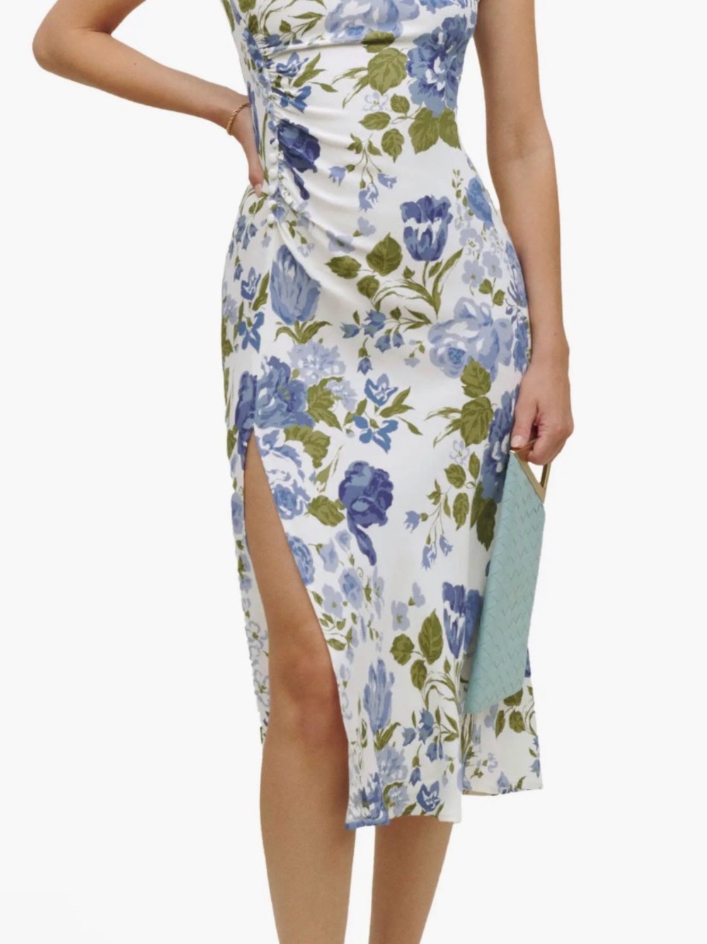 Frasier Gathered Short Sleeve Midi Dress